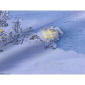 Washable men's japanese picture lining for haori No.11 Mt. Fuji and a sailboat, blue-gray/Kanebo Soafuru