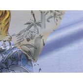 Washable haori's underfablic No.12 tiger and dragon desain blue gray color satin tone cloth