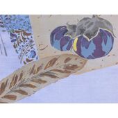 洗える男物 額裏 No.9 一富士二鷹三なすび 青グレー／サテン風生地