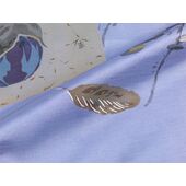 洗える男物 額裏 No.9 一富士二鷹三なすび 青グレー／サテン風生地