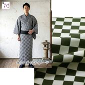 洗える男着物 羽二重(テイジンシルパール) グレー×炭黒