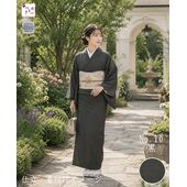 洗える着物又は羽織又は反物 テイジン素材 プレミアム無地紬（黒）レディース仕立