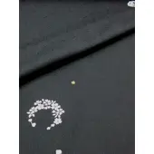洗える着物 刺繍小紋 黒 光触媒消臭 花丸