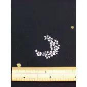 洗える着物 刺繍小紋 黒 光触媒消臭 花丸