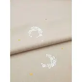 洗える着物 刺繍小紋 白茶色 光触媒消臭 花丸
