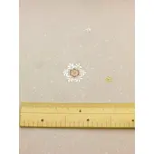 洗える着物 刺繍小紋 白茶色 光触媒消臭 雪