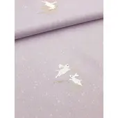 Washable Embroidered Komon Kimono, Pale Wisteria Purple “Rabbit and Moon” | Shine Up Deodorizing Fabric
