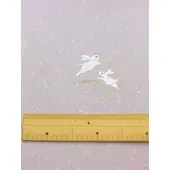 Washable Embroidered Komon Kimono, Pale Wisteria Purple “Rabbit and Moon” | Shine Up Deodorizing Fabric