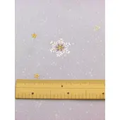 Washable Kimono – Pale Wisteria Embroidered Komon with Snowflakes | Photocatalytic Deodorizing Fabric