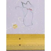 Washable Kimono with Cat Embroidery – Pale Wisteria Purple | Photocatalytic Deodorizing Shine Up Fabric