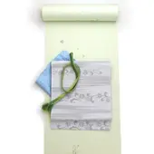 Washable Kimono with Cat Embroidery in Light Hiwagi Green | Deodorizing Fabric