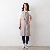 和柄 エプロン かえで柄 グレー