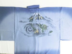 Kimono underwear hand printed ⑪ Dragon desin blue