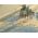 Japanese picture Washable men's kimono, framed lining No.8 House by the lake, light brown