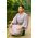 Washable Kimono Men's Kimono Manji（thin stripe） light Blue perple 44cm Width No.9