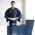 Washable men's summer airy gauze kimono No.3 navy blue color Teijin silpearl