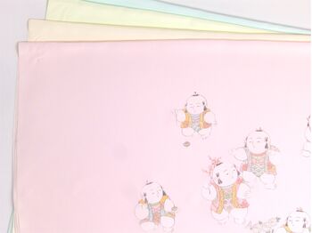 正絹 女物額裏 唐子人形