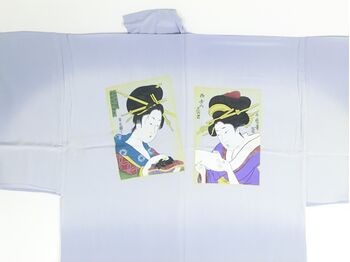 摺り友禅男襦袢 浮世絵 No.2 茶