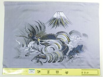 Washable Haori lining The dragon on the Mt.Fuji gray color