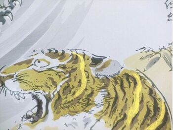 Japanese painting,Washable men's kimono with Haori lining No.12 Dragon and tiger gray