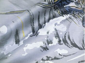Washable Haori lining The dragon on the Mt.Fuji gray color