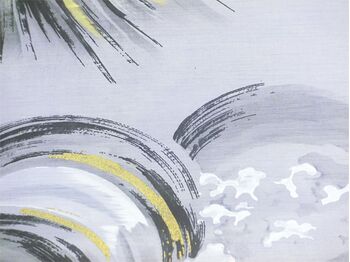 Washable Haori lining The dragon on the Mt.Fuji gray color