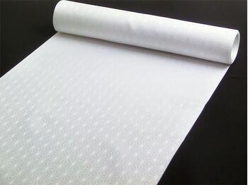 洗える長襦袢 白 綸子 小麻の葉柄 反物