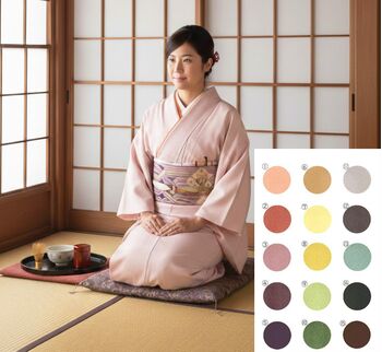 Washable kimono Scale Plain color Chirimen 40cm width × 12.5m 15 colors ( Anti-object / Tailoring / Crest / Additional embroidery possible )