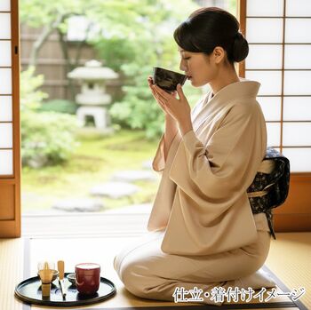 洗える着物 万筋(極細縞)/TL寸可能40cm巾 幅広 金茶色No.3