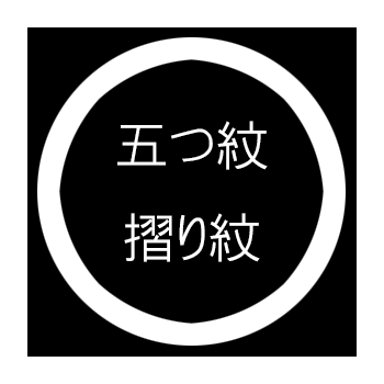 三つ紋摺り紋（背中1つ+両胸）