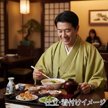 洗える男着物 紬(テイジンシルパール) 無地 Ｎｏ.20 ピスタチオ緑