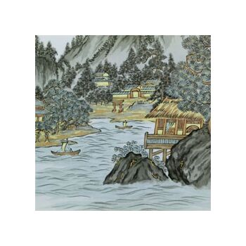Japanese painting, fan design, blue ground, shading and blurring