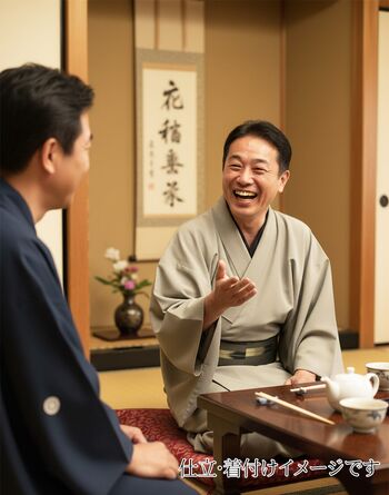 洗える着物 男着物 万筋 赤みグレー42cm巾 No.5
