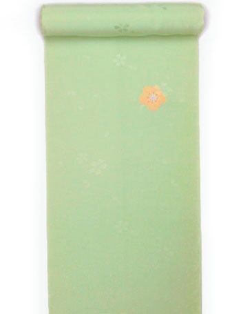 正絹長襦袢 桜吹雪に絞り 緑/本絞り