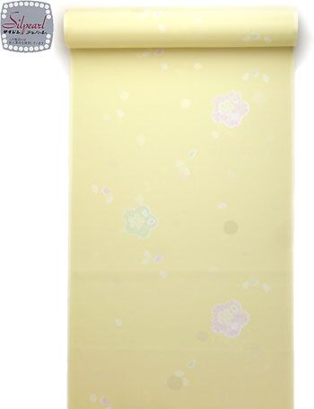 洗える長襦袢 反物 絞り柄 クリーム 水玉紋意匠