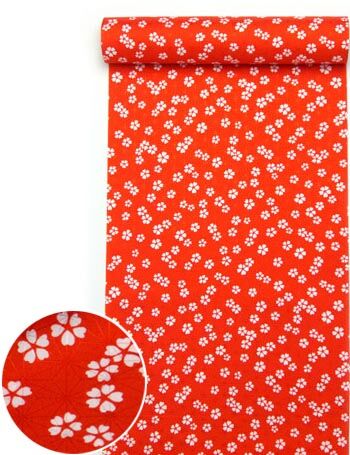 洗える紅(赤)襦袢 桜紋