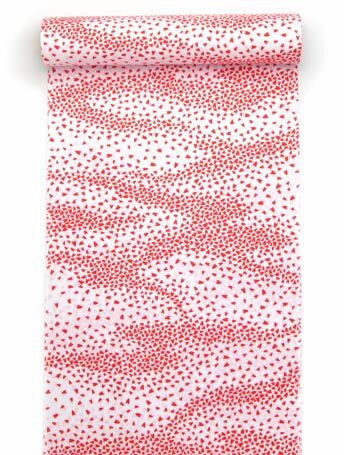 洗える長襦袢 白地に紅(赤) 桜ふぶき
