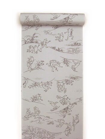 Men's kimono underwear [Cyojyu-giga pattern] Gray