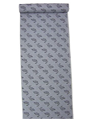 Men's undergarment of kimono [araiso(Japanese carp pattern )] blue