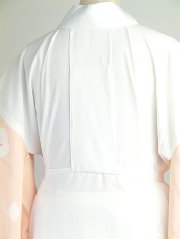 洗える二部式襦袢 水玉ちどり柄 サンゴピンク（無双袖） 高機能性生地使用