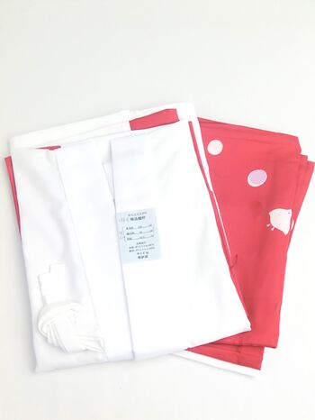 洗える二部式襦袢 水玉ちどり柄 ピュアレッド（無双袖） 高機能性生地使用