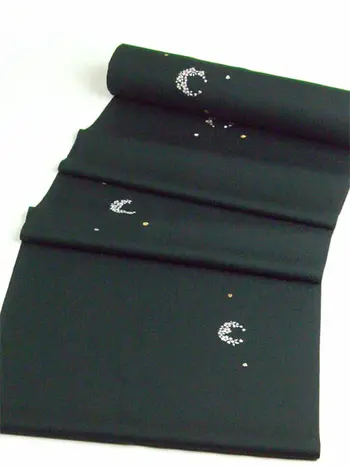 Washable Kimono – Black Embroidered Komon with Hanamaru Floral Circles | Shine Up Deodorizing Fabric