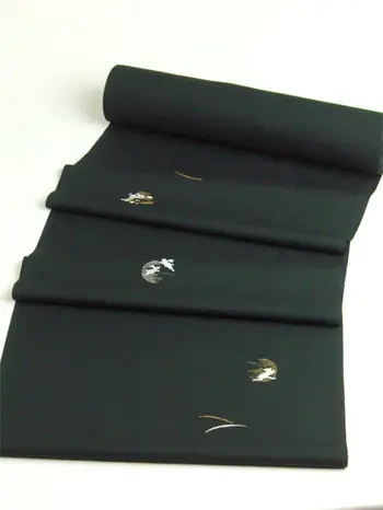 Washable Kimono, Embroidered Komon, Black, Rabbit and Moon, Deodorizing