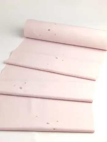 洗える着物 刺繍小紋 桜ピンク色 光触媒消臭 雪