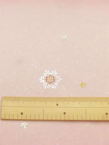 洗える着物 刺繍小紋 さんご色 光触媒消臭 雪