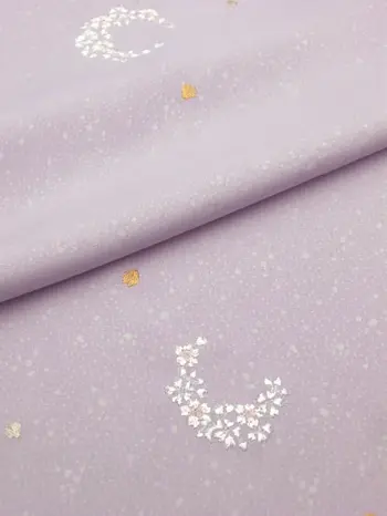 Washable Kimono with Japanese Embroidery – Pale Wisteria Hanamaru Floral Design | Photocatalytic Deodorizing Shine Up Fabric