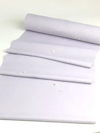 Washable Kimono – Pale Wisteria Embroidered Komon with Snowflakes | Photocatalytic Deodorizing Fabric