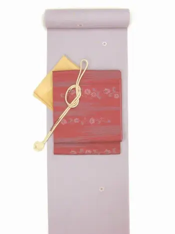 Washable Kimono – Pale Wisteria Embroidered Komon with Snowflakes | Photocatalytic Deodorizing Fabric