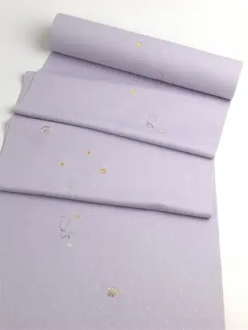 Washable Kimono with Cat Embroidery – Pale Wisteria Purple | Photocatalytic Deodorizing Shine Up Fabric