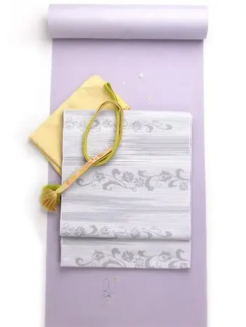 Washable Kimono with Cat Embroidery – Pale Wisteria Purple | Photocatalytic Deodorizing Shine Up Fabric